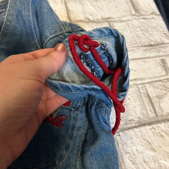 Denim and Red Kids Casual Dress - Picture 4 of 7